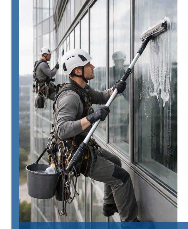 Высотная мойка сплошного остекления с выездом в Минусинске