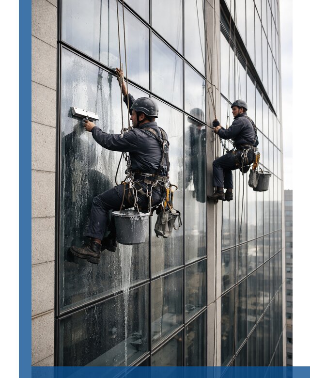 Профессиональная мойка стеклянных фасадов зданий в Минусинске
