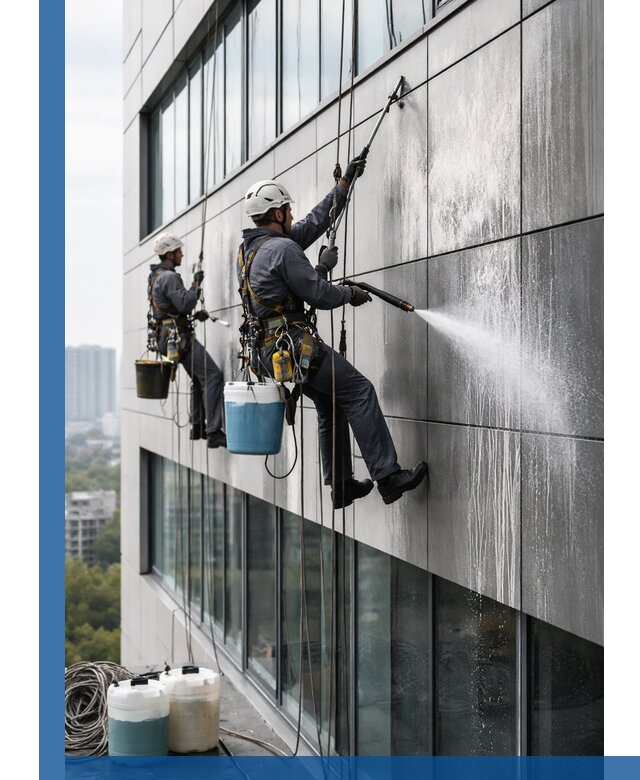 Профессиональная мойка вентилируемых фасадов в Минусинске