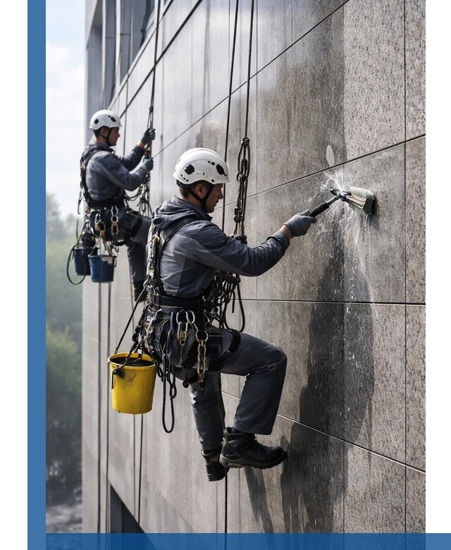 Профессиональная мойка фасада из керамогранита в Минусинске