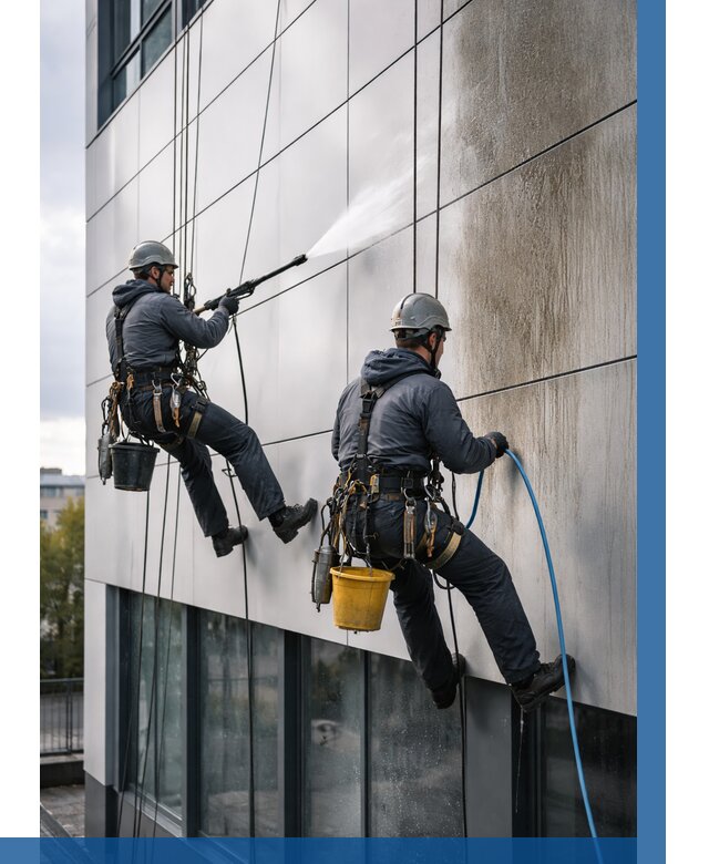 Мойка фасада из композита в Минусинске по цене от 305 р. | ВЫСОТНИК-Мнс