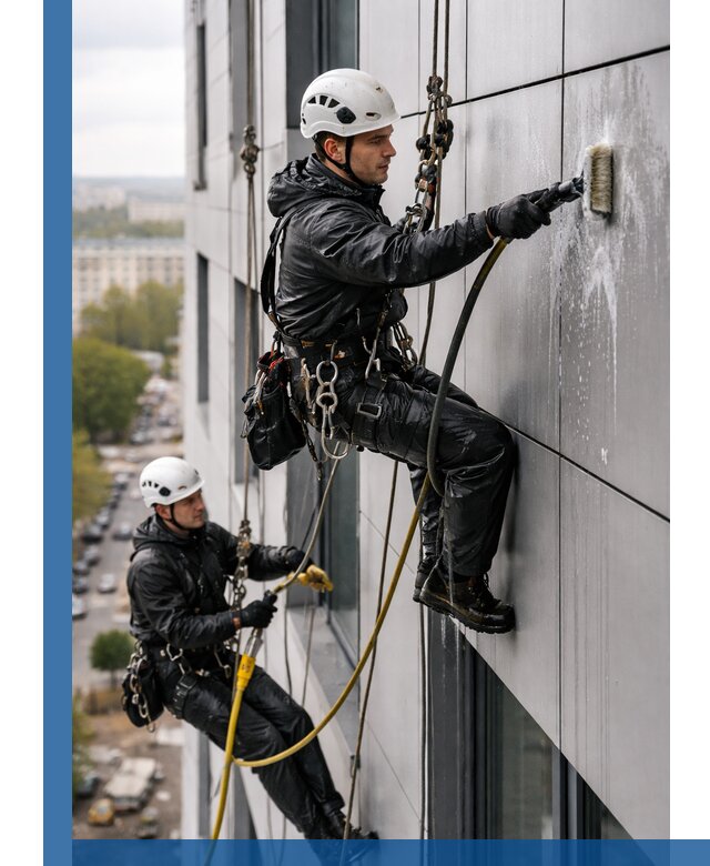 Профессиональная мойка фасада из композита в Минусинске