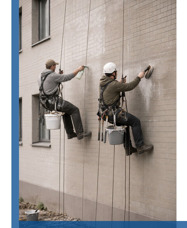 Удаление высолов с фасада зданий в Минусинске без повреждений и следов