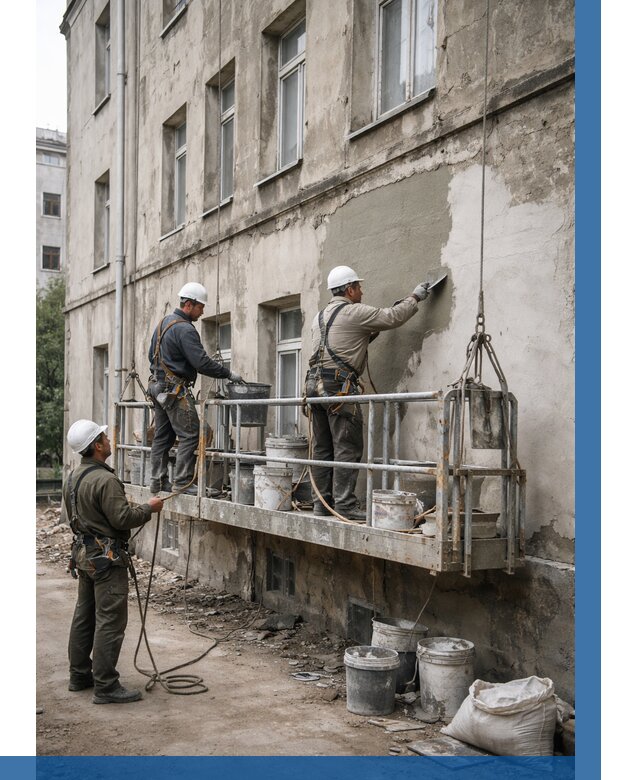 Капитальный ремонт фасада в Минусинске от 4268 р. | ВЫСОТНИК-Мнс