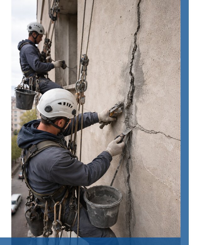 Заделка трещин на фасаде в Минусинске от 914 р. | ВЫСОТНИК-Мнс