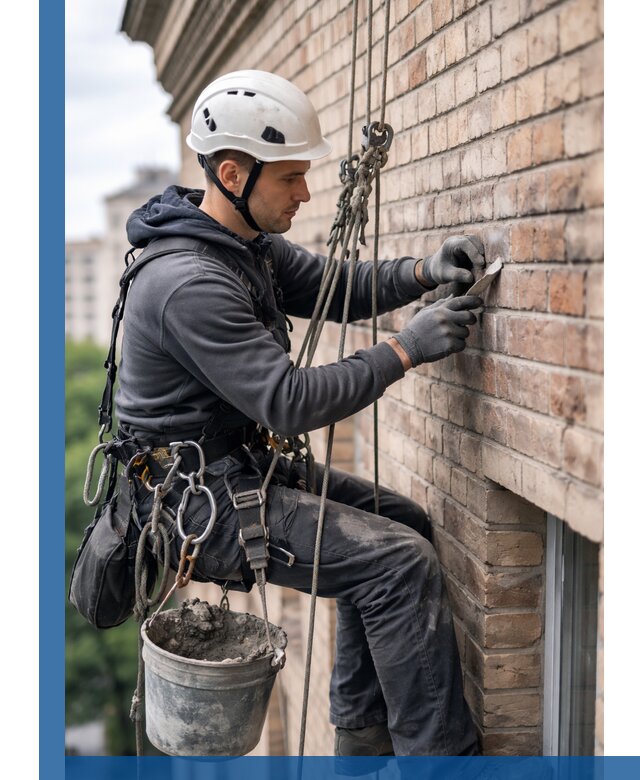 Качественный ремонт кирпичной кладки фасада в Минусинске с гарантией