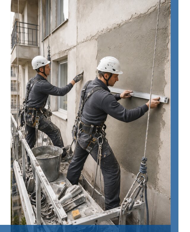 Штукатурка фасада на высоте в Минусинске от 914 р. | ВЫСОТНИК-Мнс