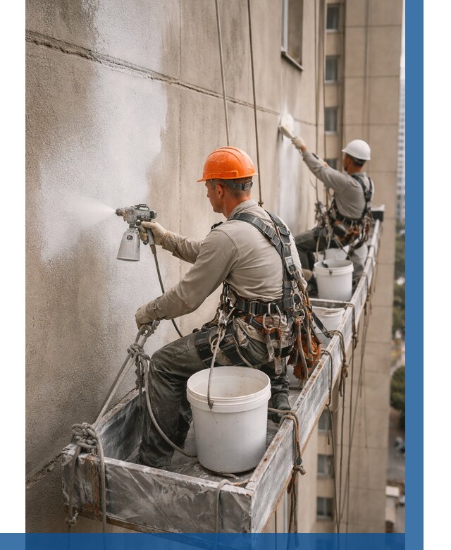 Грунтовка фасада на высоте в Минусинске от 122 р. | ВЫСОТНИК-Мнс