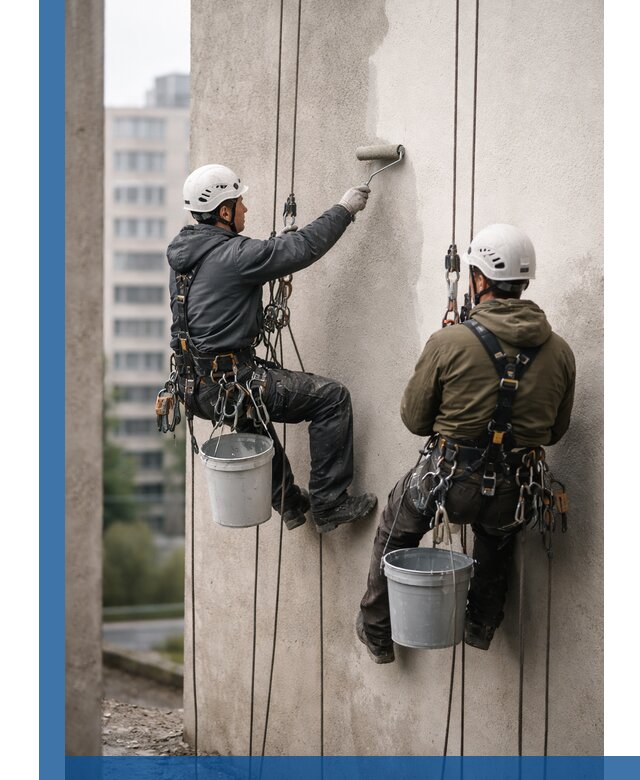 Покраска фасадов высотными альпинистами в Минусинске с гарантией