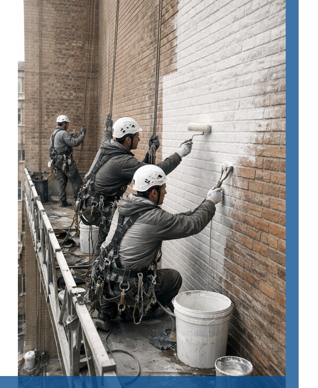 Покраска кирпичного фасада в Минусинске от 356 р. | ВЫСОТНИК-Мнс