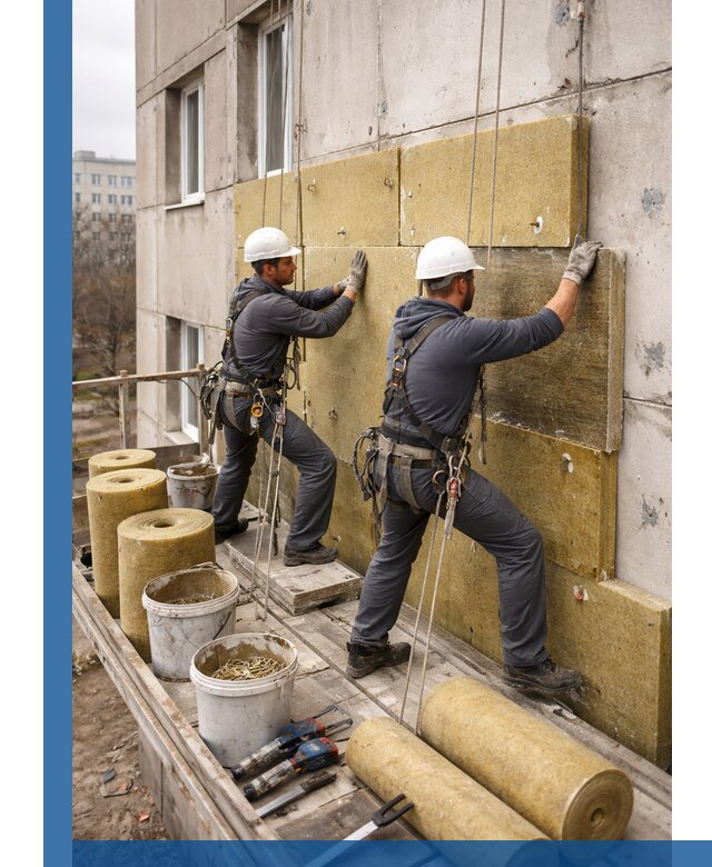 Утепление фасада минватой в Минусинске под ключ с гарантией