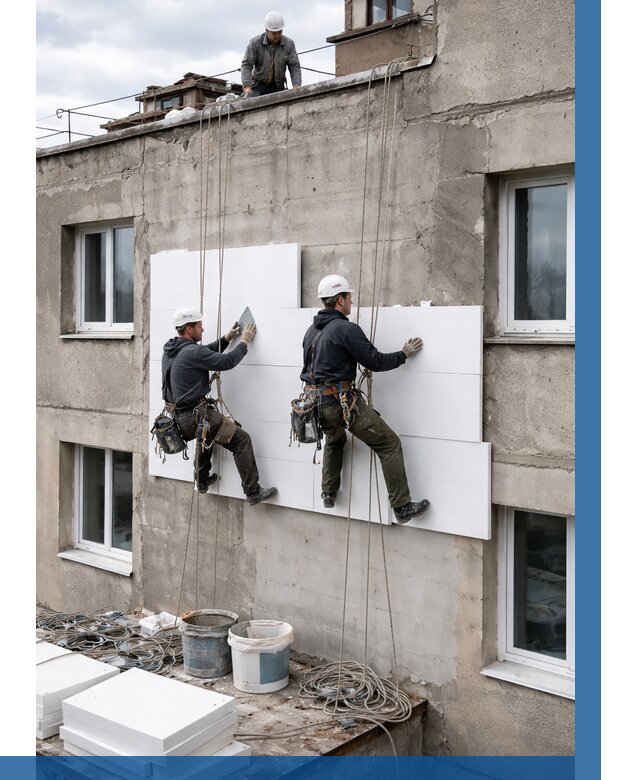 Утепление фасада пенополистиролом в Минусинске от 1829 р. | ВЫСОТНИК-Мнс