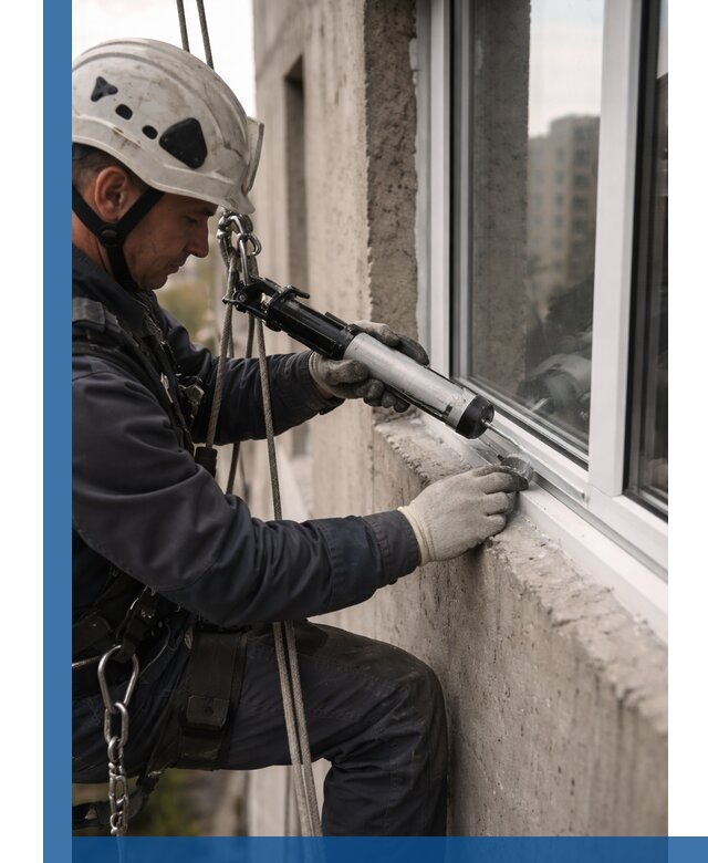 Герметизация оконных швов снаружи в Минусинске профессионально