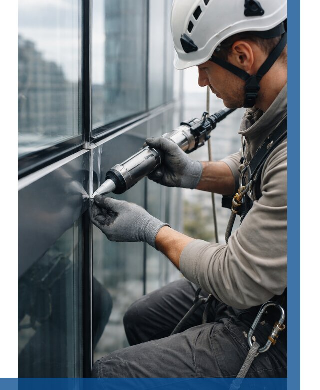 Герметизация стыков витража в Минусинске от 1219 р. | ВЫСОТНИК-Мнс