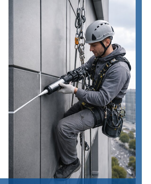 Герметизация стыков фасадных панелей в Минусинске от 6605 р.| ВЫСОТНИК-Мнс