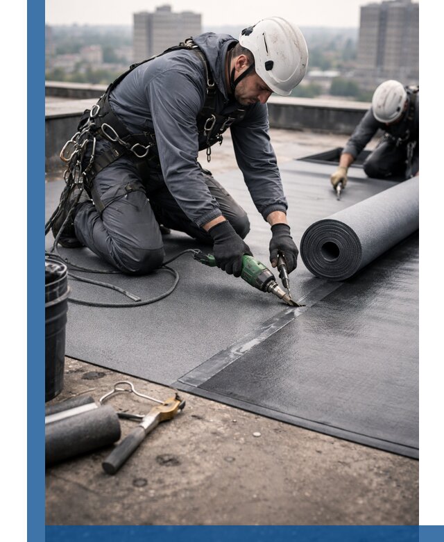 Ремонт мягкой кровли в Минусинске с выездом промальпинистов