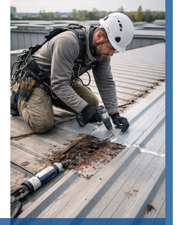 Ремонт профнастила на кровле в Минусинске от 711 р. | ВЫСОТНИК-Мнс