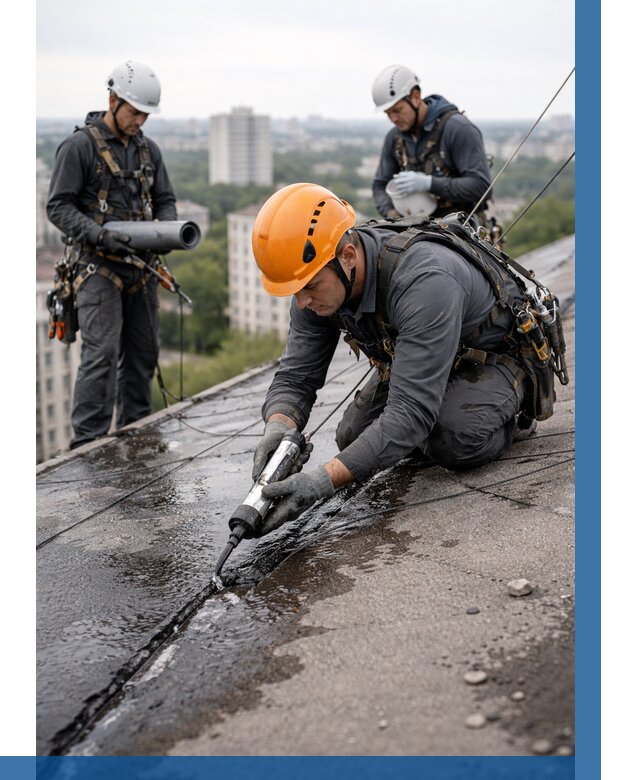 Устранение протечек кровли в Минусинске от 12193 р. | ВЫСОТНИК-Мнс