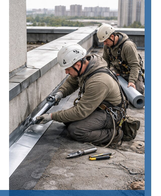 Ремонт кровельных примыканий в Минусинске от 1219 р. | ВЫСОТНИК-Мнс