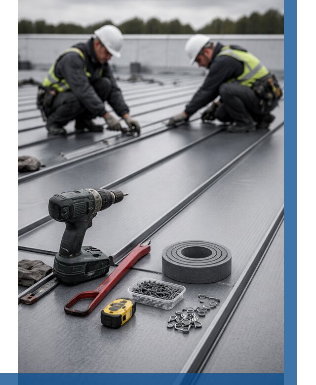 Монтаж фальцевой кровли в Минусинске от 1829 р. | ВЫСОТНИК-Мнс