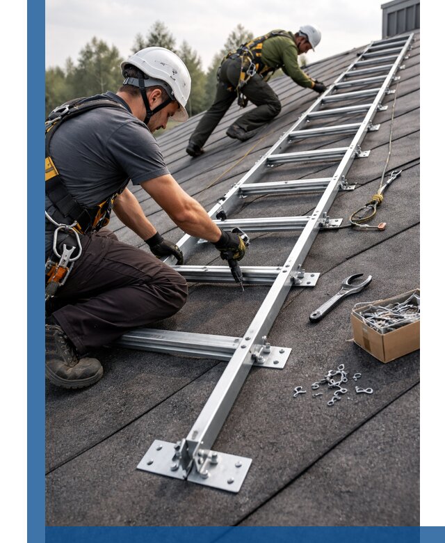 Профессиональный монтаж кровельной лестницы в Минусинске под ключ