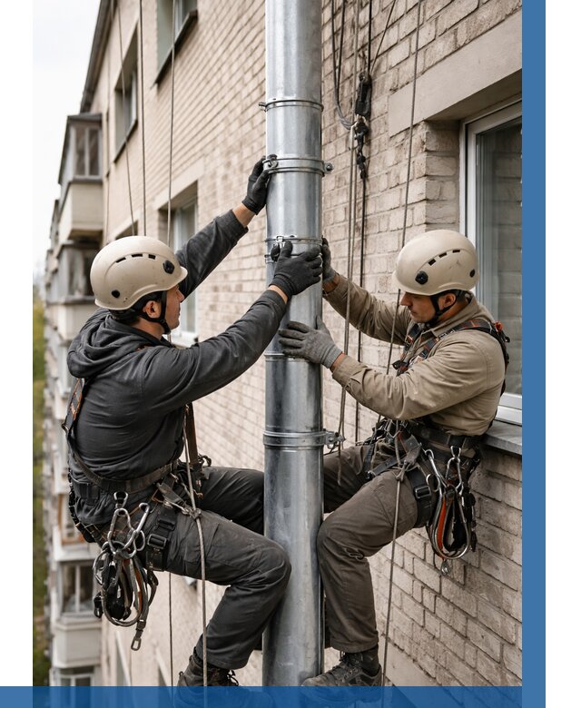 Замена водосточных труб в Минусинске от 6605 р. | ВЫСОТНИК-Мнс