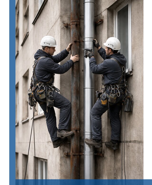 Замена водосточных труб в Минусинске: монтаж и демонтаж под ключ