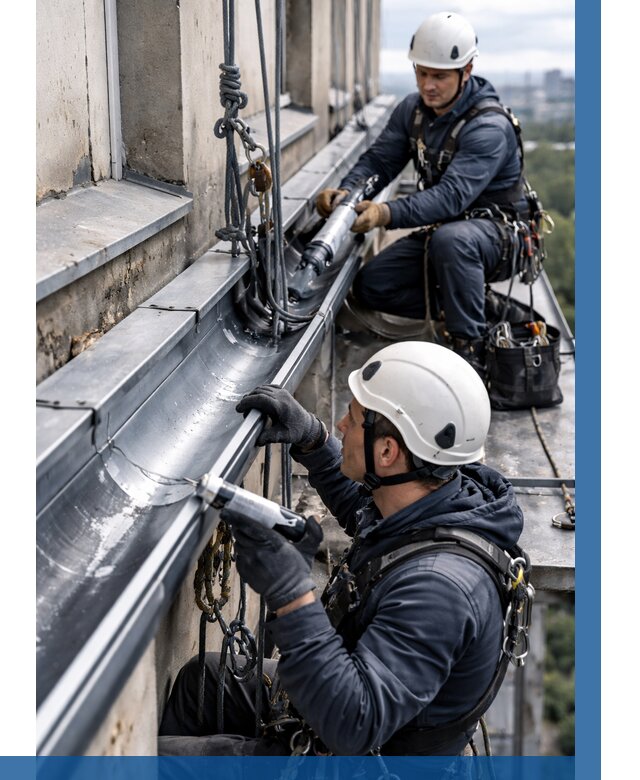 Ремонт водосточных желобов в Минусинске от 6605 р. | ВЫСОТНИК-Мнс