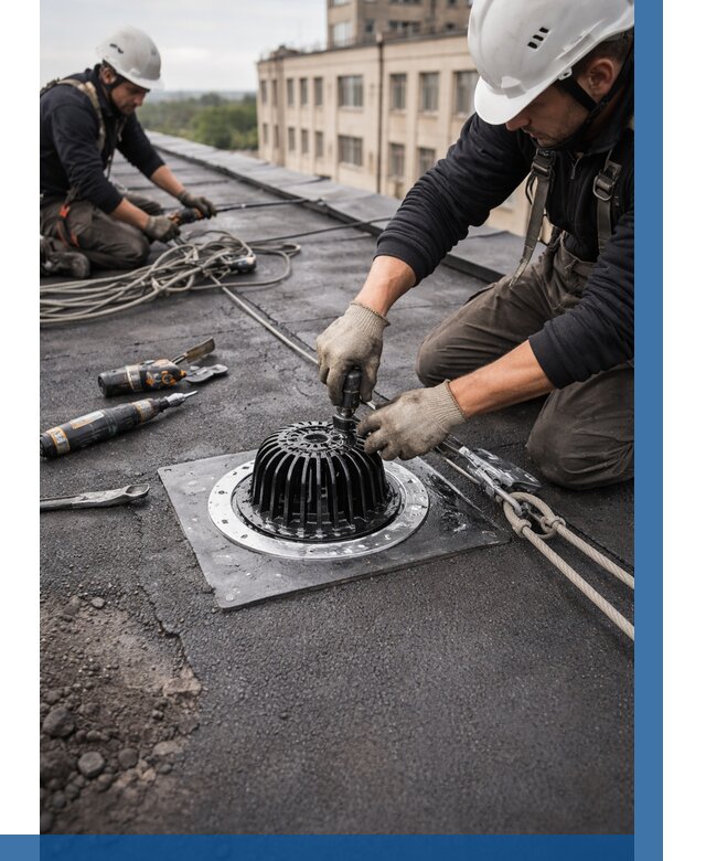 Установка водосточных воронок в Минусинске цена от 3556 р. | ВЫСОТНИК-Мнс