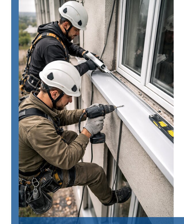 Профессиональный монтаж оконных отливов и отведения воды в Минусинске