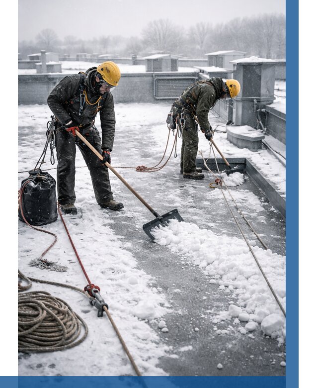 Очистка крыши от снега в Минусинске от 7621 р. | ВЫСОТНИК-Мнс