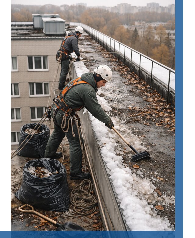 Очистка кровли по периметру в Минусинске от 559 р. | ВЫСОТНИК-Мнс