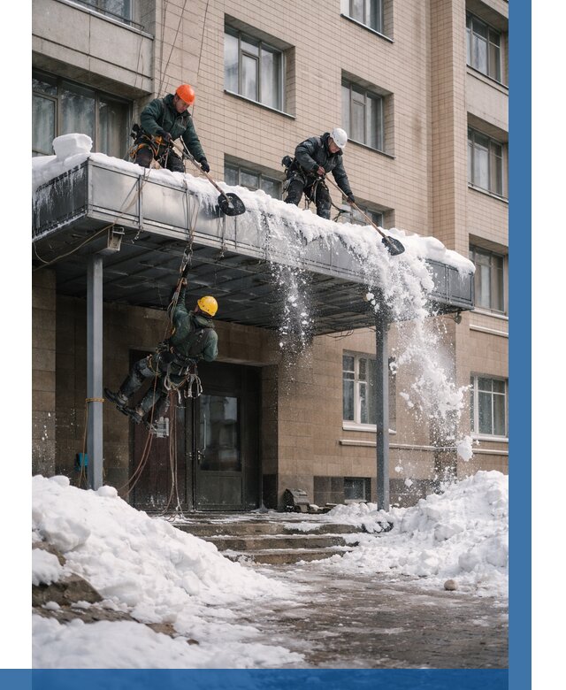 Очистка козырьков от снега в Минусинске от 3556 р. | ВЫСОТНИК-Мнс