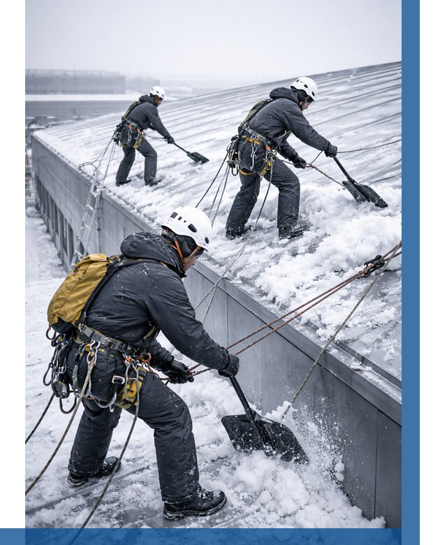 Очистка навесов от снега в Минусинске от 4572 р. | ВЫСОТНИК-Мнс