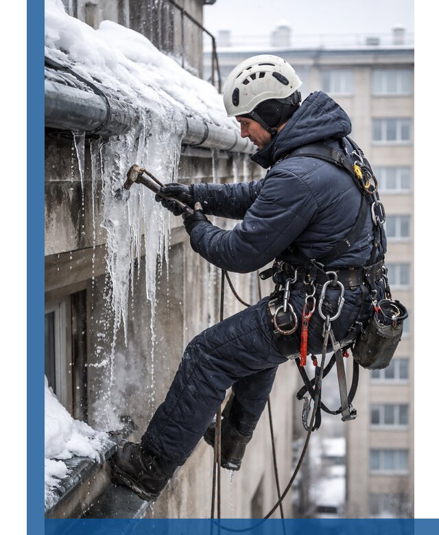Удаление наледи и чистка водостоков в Минусинске оперативно и безопасно
