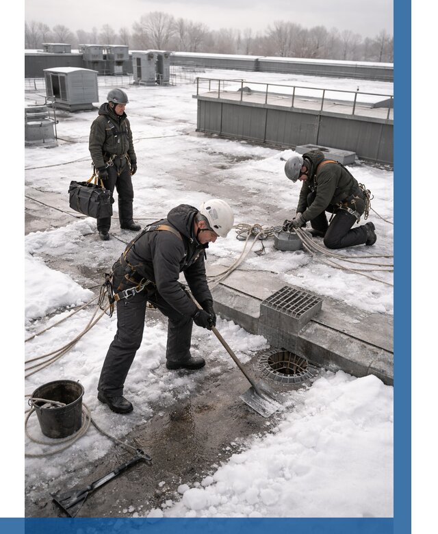 Абонентское обслуживание кровли зимой в Минусинске от 8129 р. | ВЫСОТНИК-Мнс