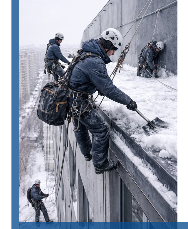 Абонентское обслуживание кровли зимой в Минусинске регулярный уход