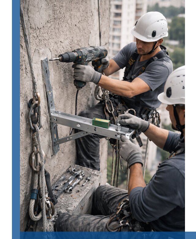 Установка кронштейнов кондиционера и крепежа в Минусинске