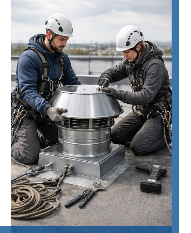 Установка дефлекторов на кровле в Минусинске от 4572 р. | ВЫСОТНИК-Мнс