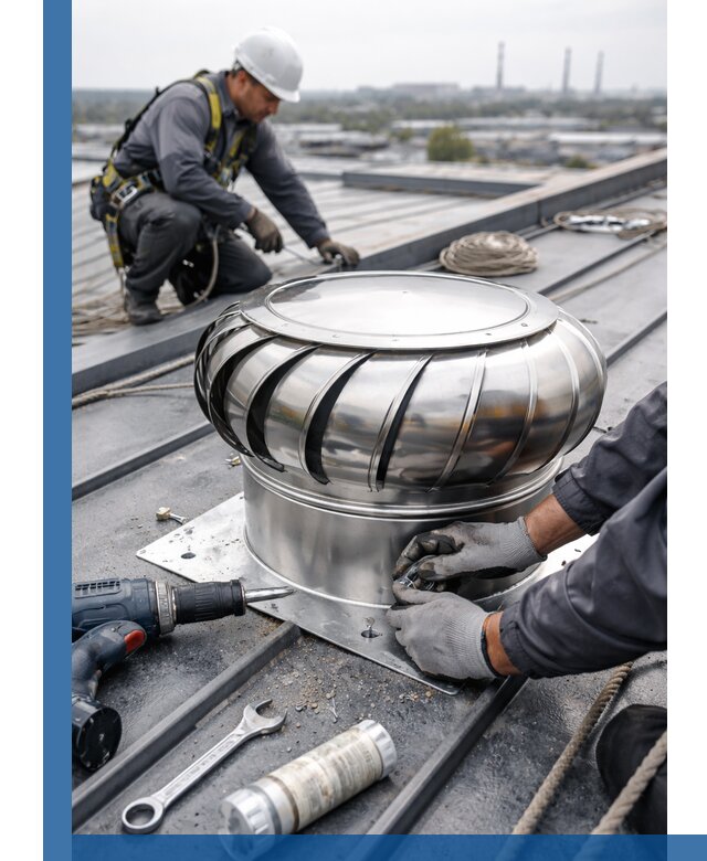 Установка дефлекторов на кровле в Минусинске профессионально