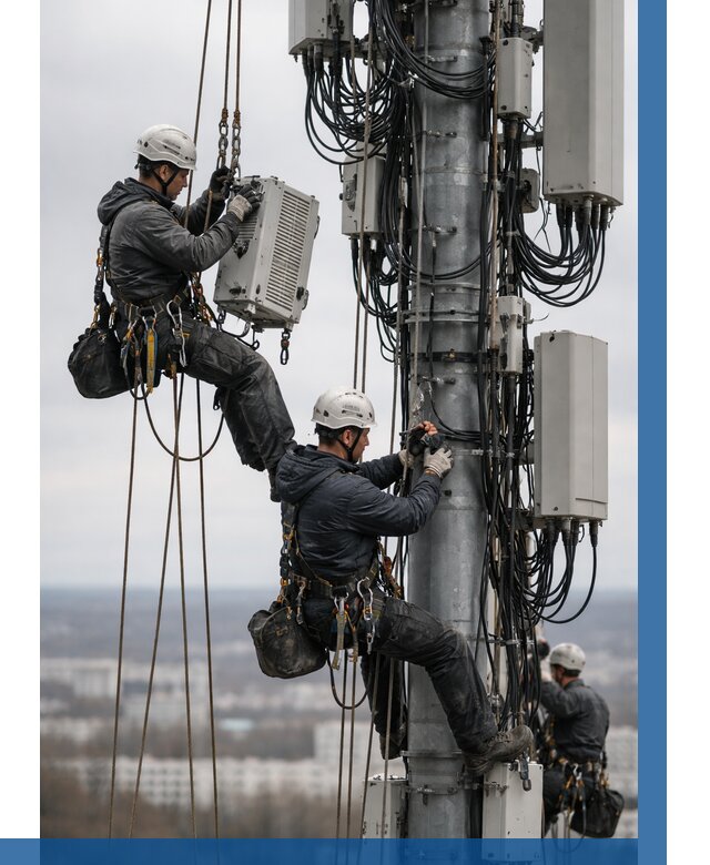 Монтаж оборудования связи на мачте в Минусинске от 7621 р. | ВЫСОТНИК-Мнс