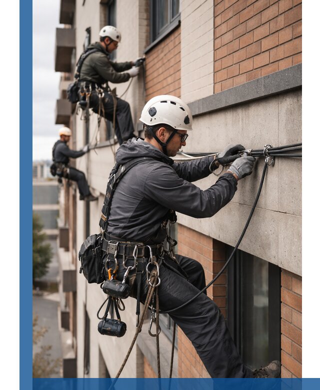 Крепление кабеля на фасаде монтаж и крепеж в Минусинске