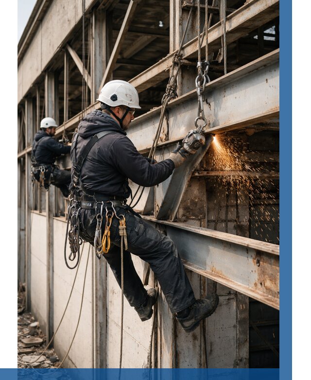 Демонтаж металлоконструкций на высоте в Минусинске от 6605р. |ВЫСОТНИК-Мнс