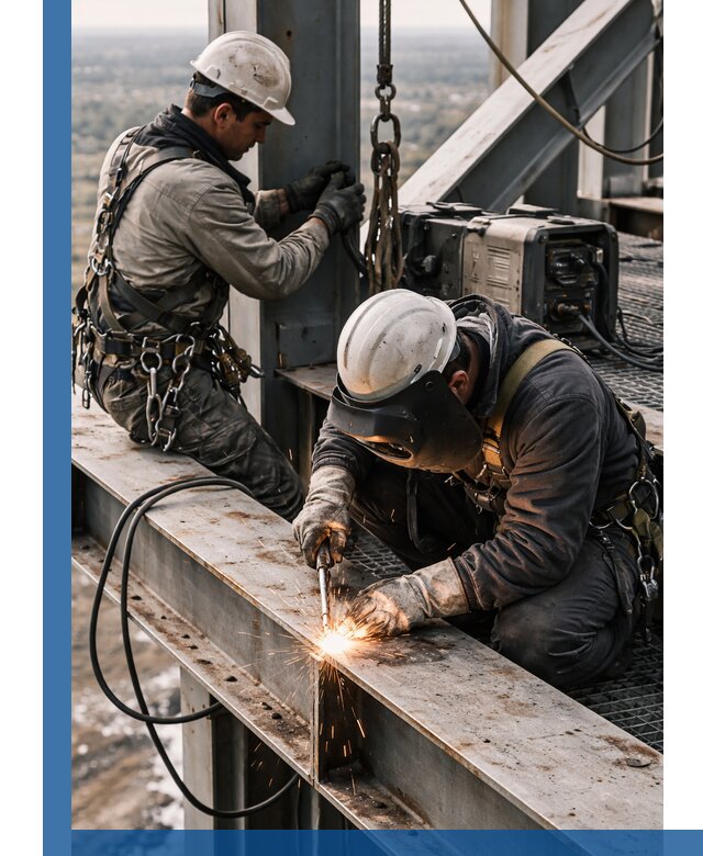 Высотные сварочные работы в Минусинске для промышленных объектов