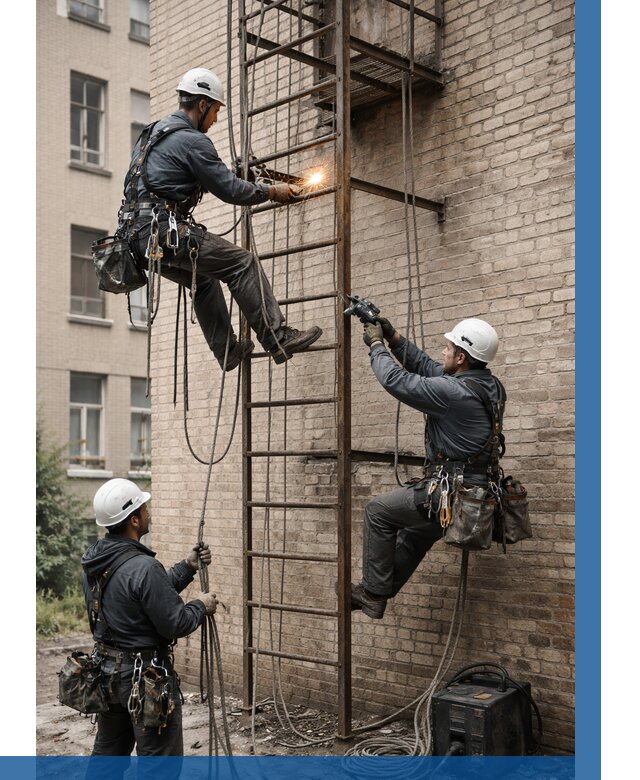 Ремонт пожарной лестницы в Минусинске от 7621 р. | ВЫСОТНИК-Мнс