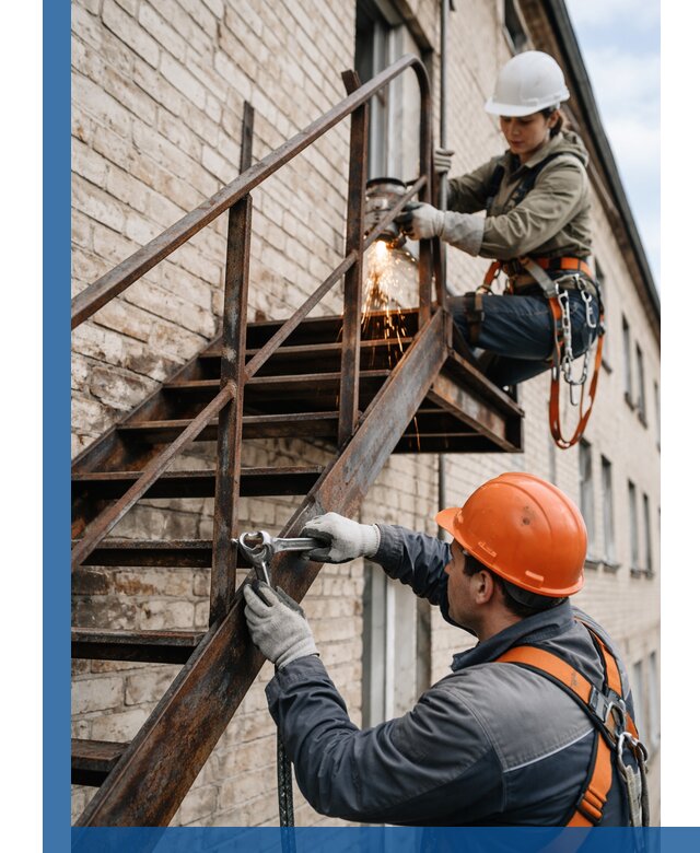 Ремонт и восстановление пожарных лестниц с выездом в Минусинске
