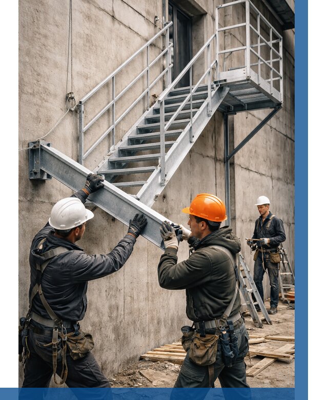 Монтаж металлических лестниц в Минусинске от 15242 р. | ВЫСОТНИК-Мнс