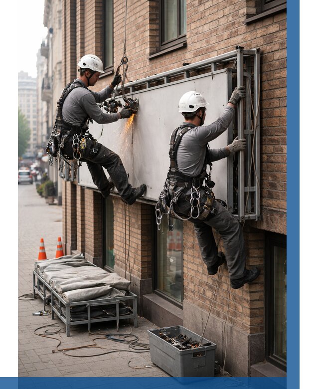 Демонтаж рекламной вывески в Минусинске от 6605 р. | ВЫСОТНИК-Мнс