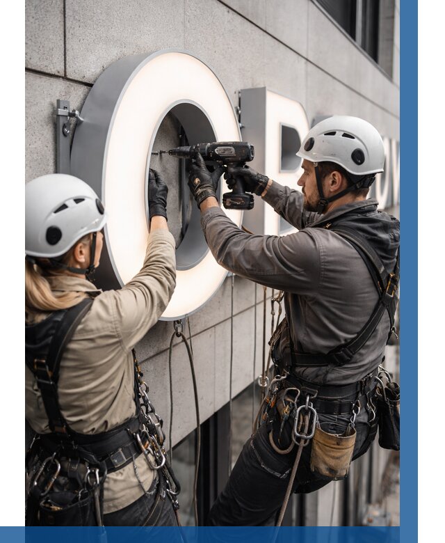 Монтаж световых букв в Минусинске от 3048 р. под ключ ВЫСОТНИК-Мнс