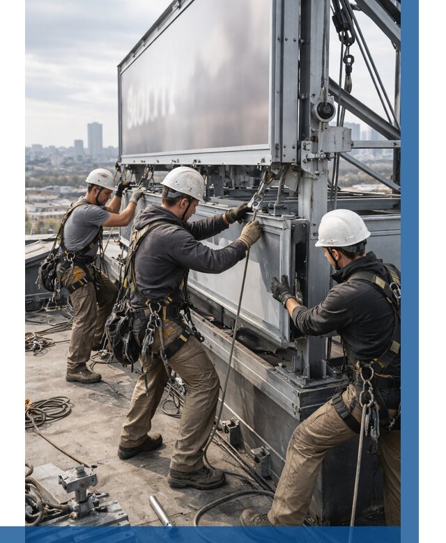 Монтаж крышной рекламной конструкции в Минусинске от 60966 р.|ВЫСОТНИК-Мнс